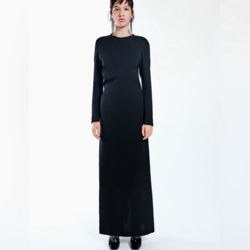 NWOT Zara Collection open back black maxi dress